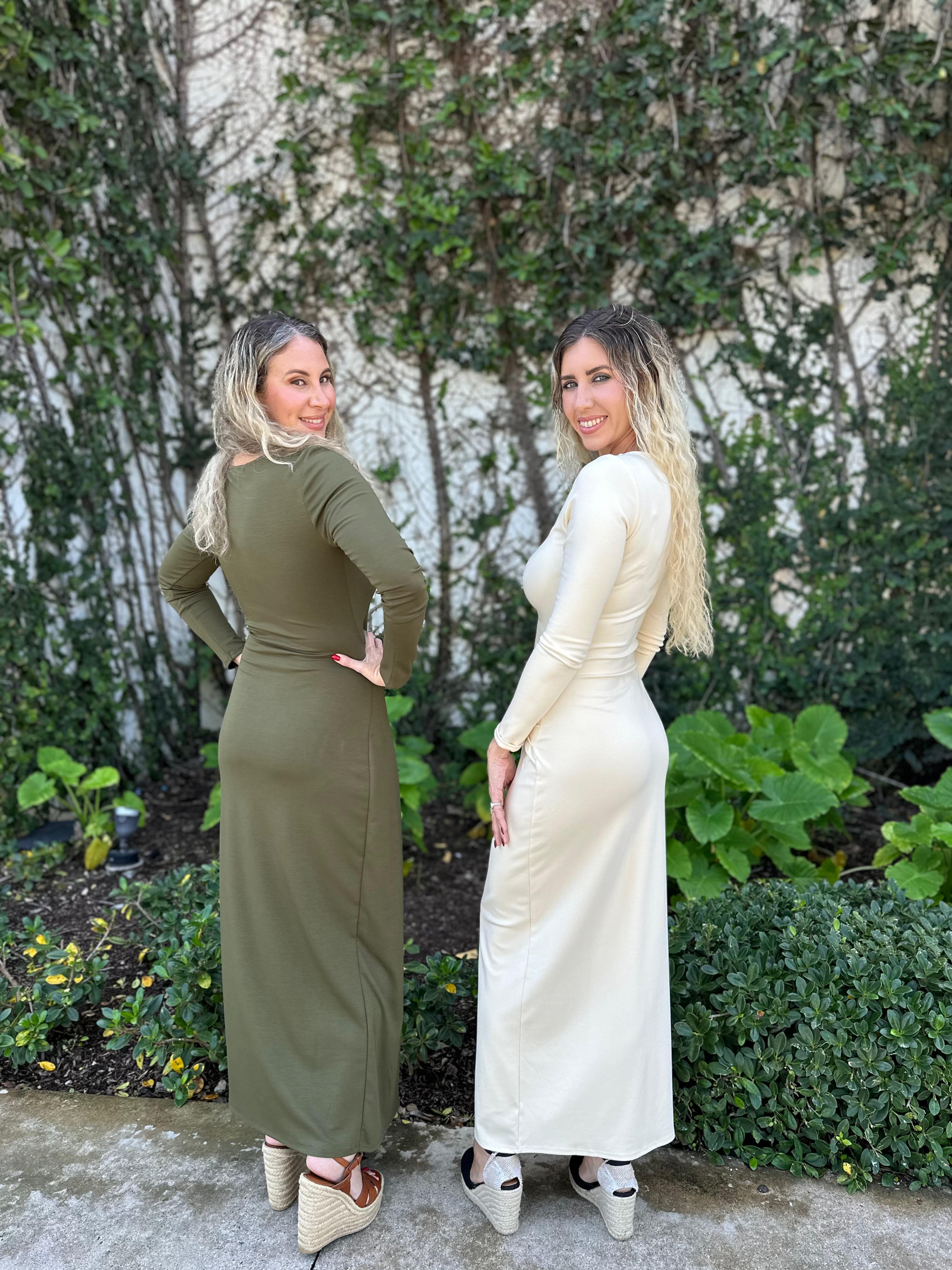 Wrap Panel & Buckle Maxi Dress