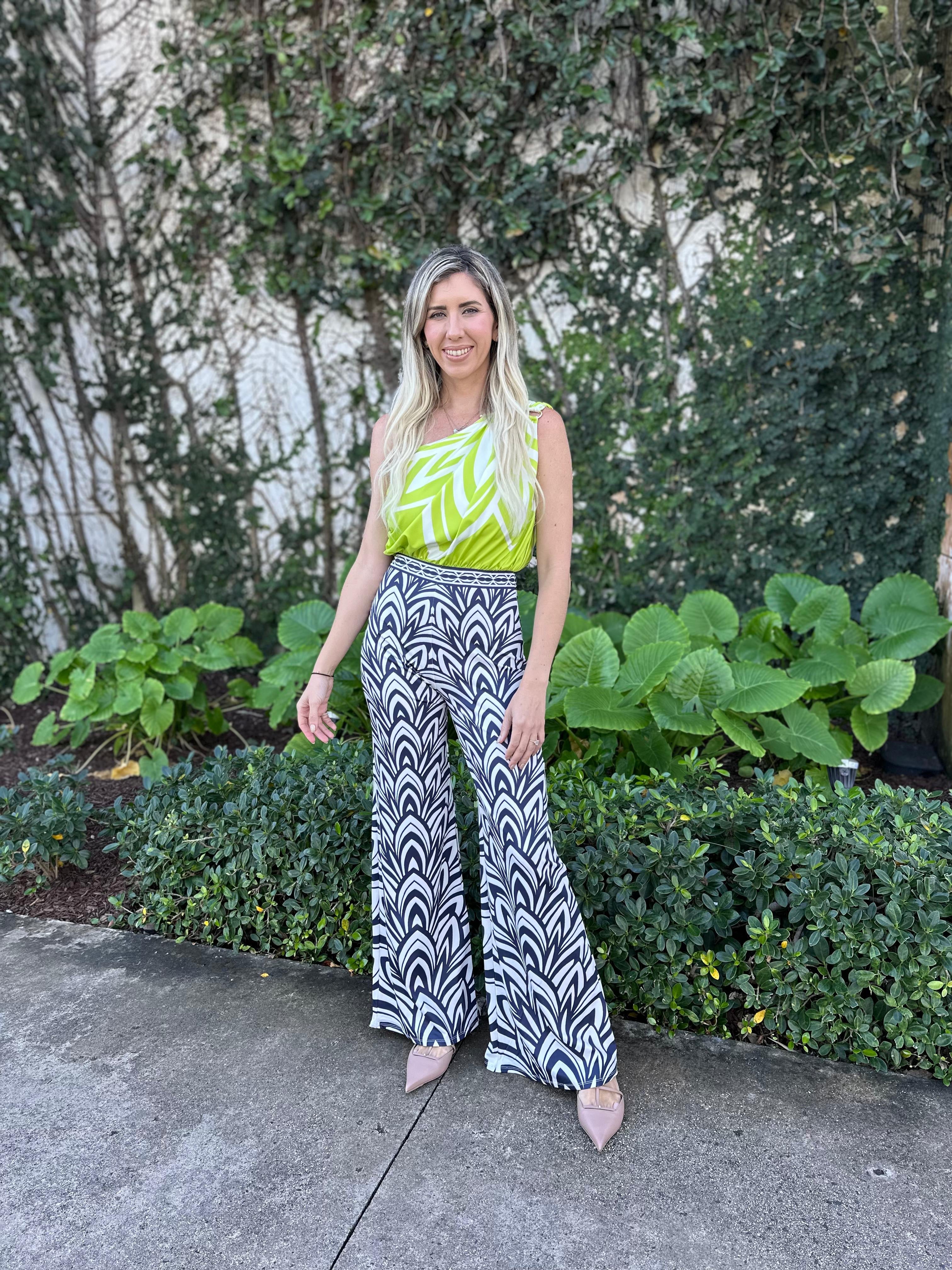 Brooch One Shoulder Jumpsuit