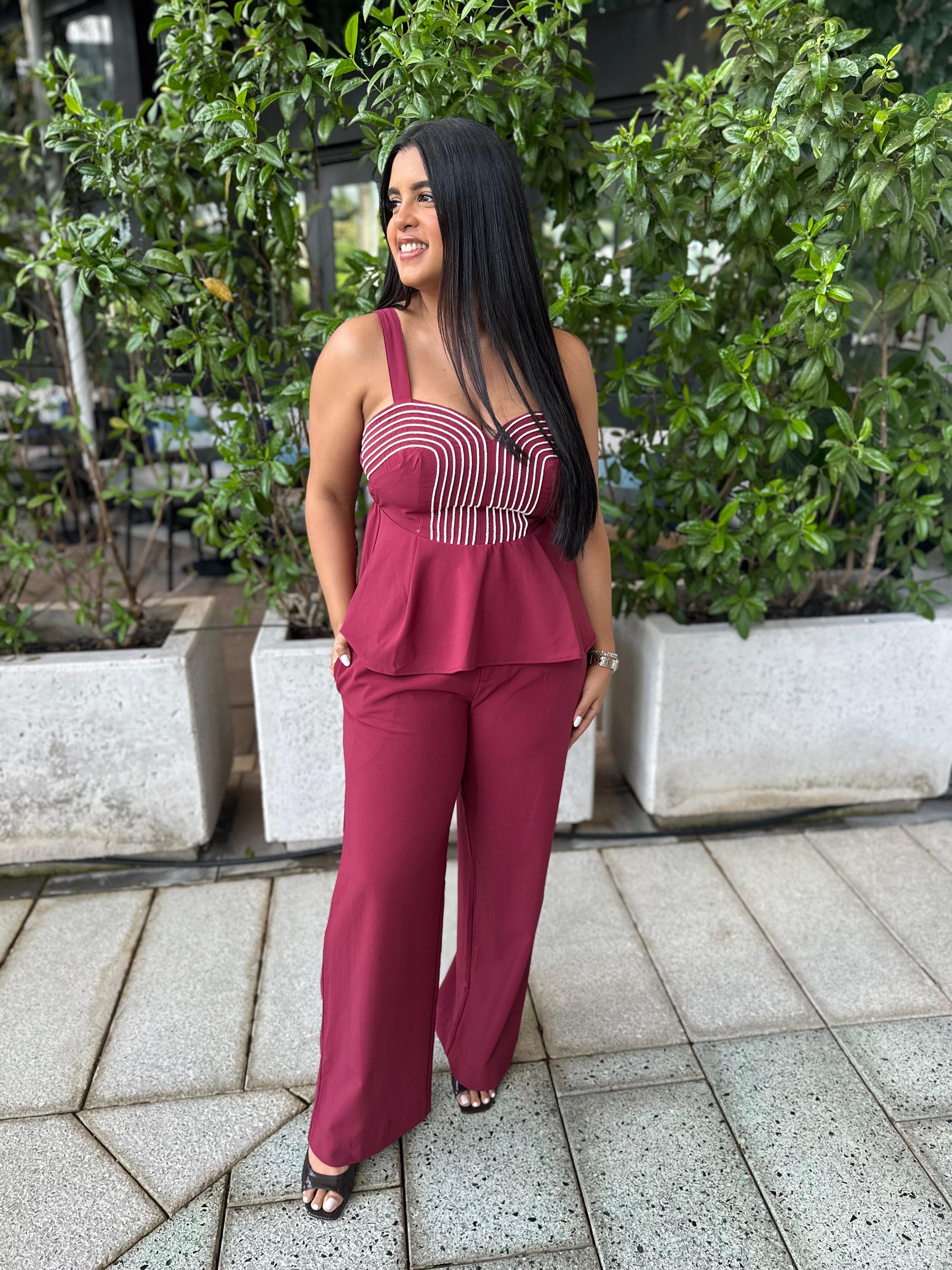 Braid Top & Suiting Pants Set