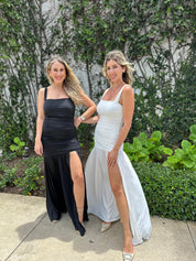 Ruched Slit Maxi Dress