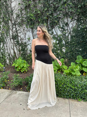 Ponte Chiffon Contrast Dress