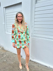 Front Slit Plaid Skort