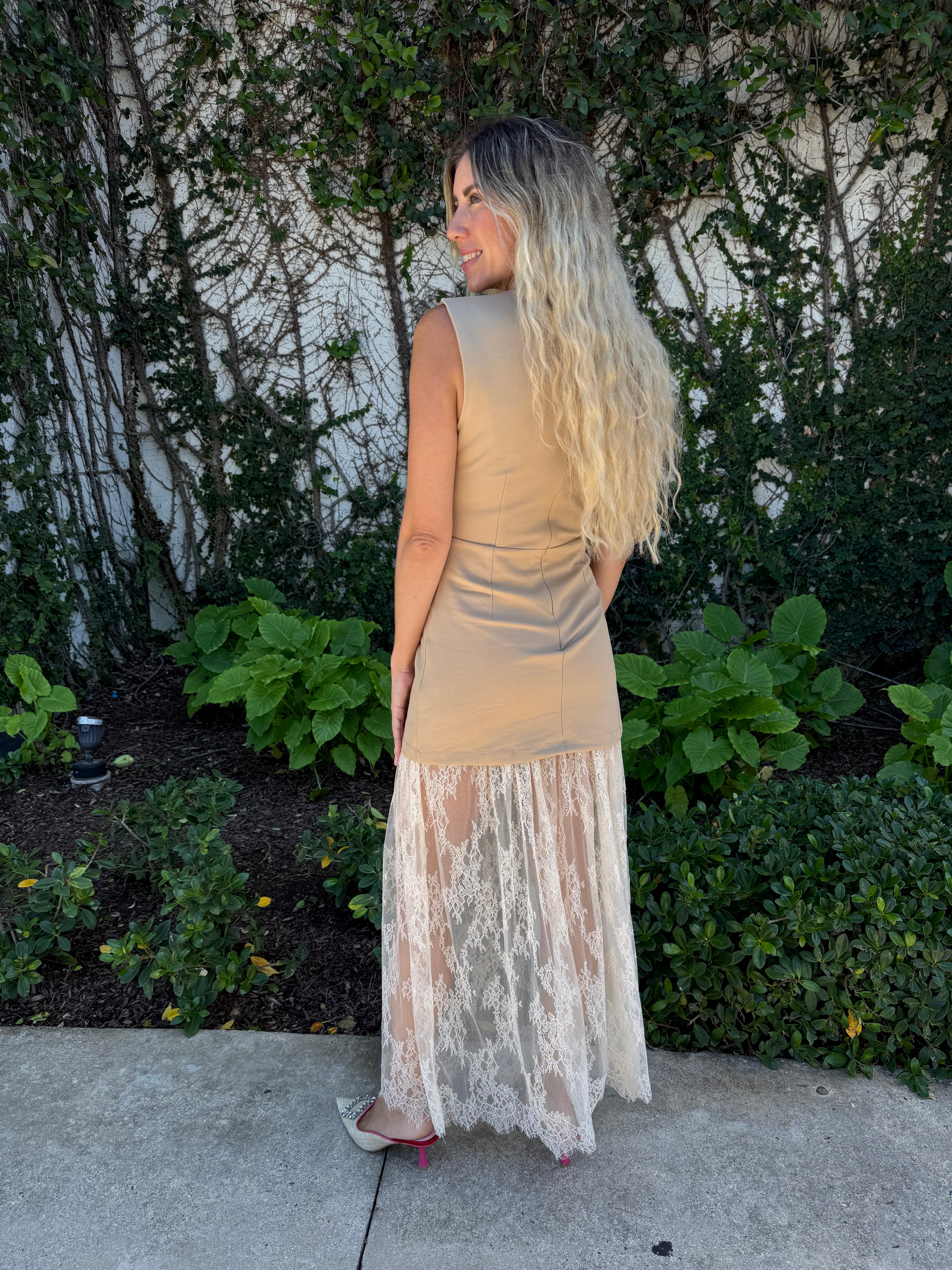 Lace Skirt Maxi Dress
