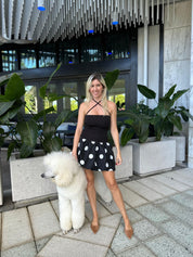Side Ruched Ballon Skirt Mini Dress