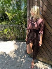 Chocolate Sequin Jaspre Skirt