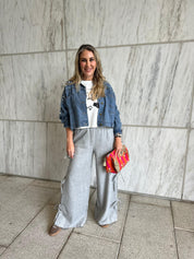 Tied Sides Wide Leg Pants