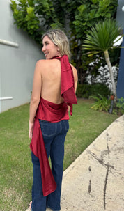 Halter Uneven Tunic Top