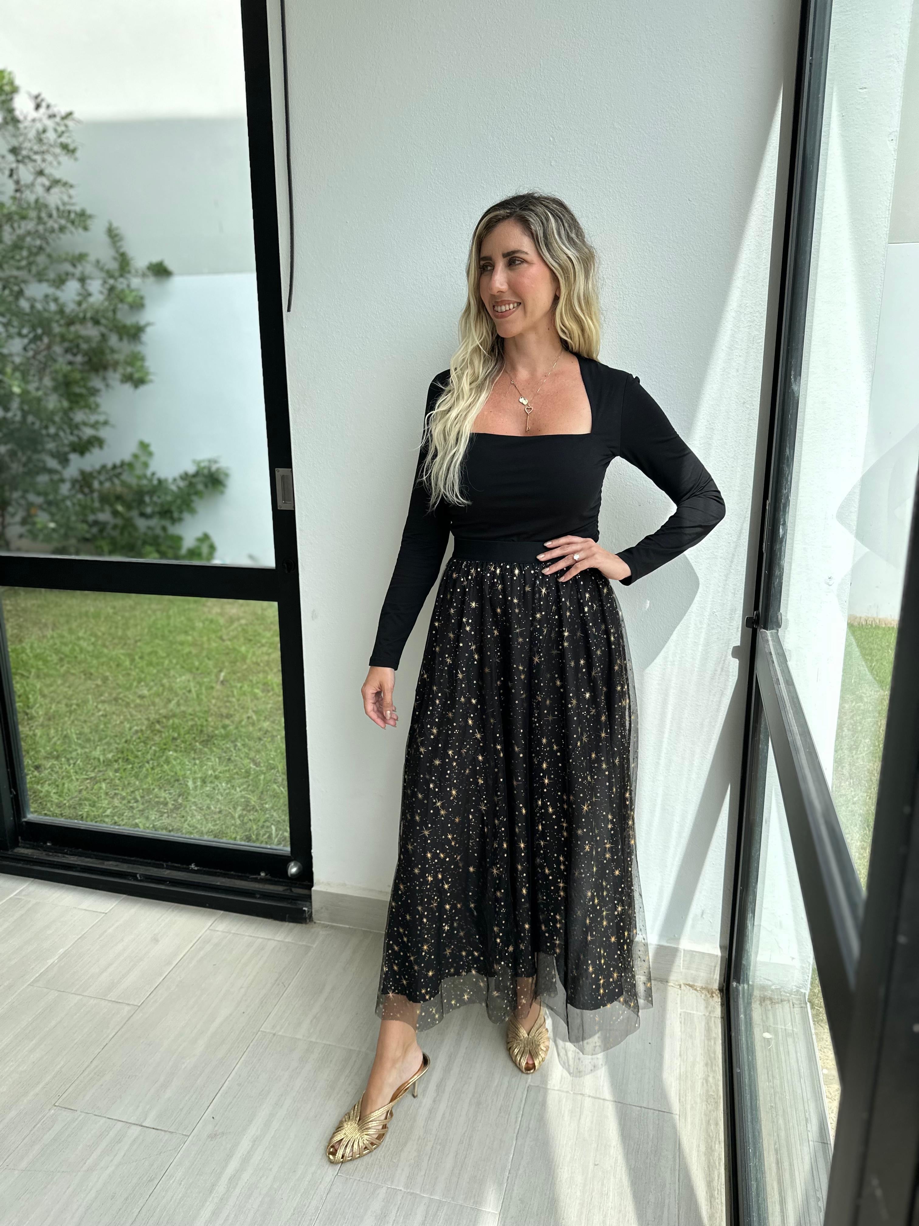 Gold Stars Tulle Skirt