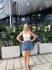Denim Balloon Mini Skirt