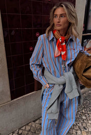 Blue Cotton Stripe Miley Shirt