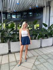 Denim Balloon Mini Skirt