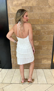 Pleated Layers Mini Dress