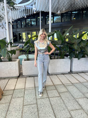 Rhinestones Studs Denim Jeans