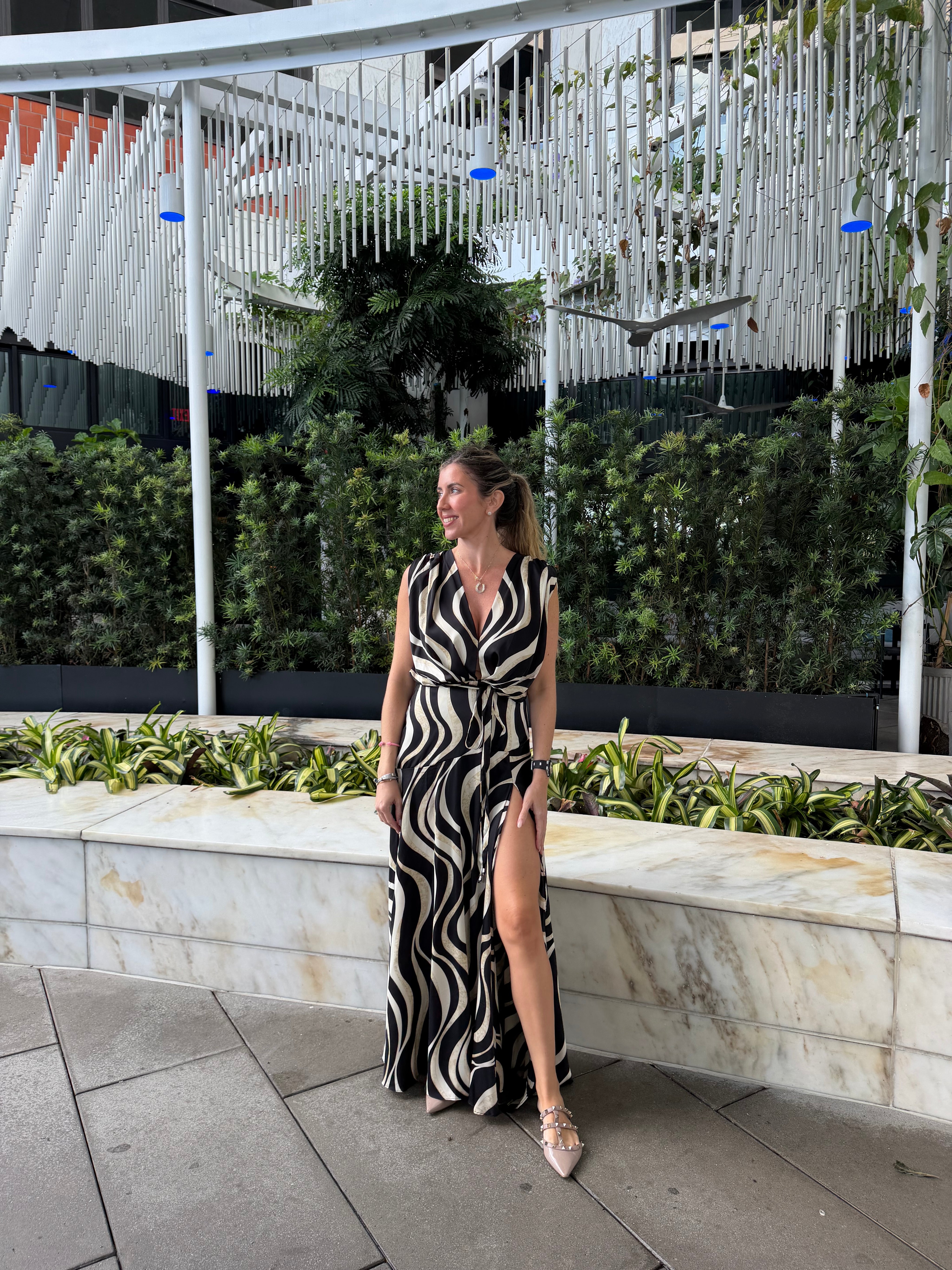 Modern Wave Maxi Dress