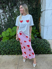 Diamonte Heart Boob T-Shirt