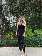 Crochet Flower Bodysuit & Skirt