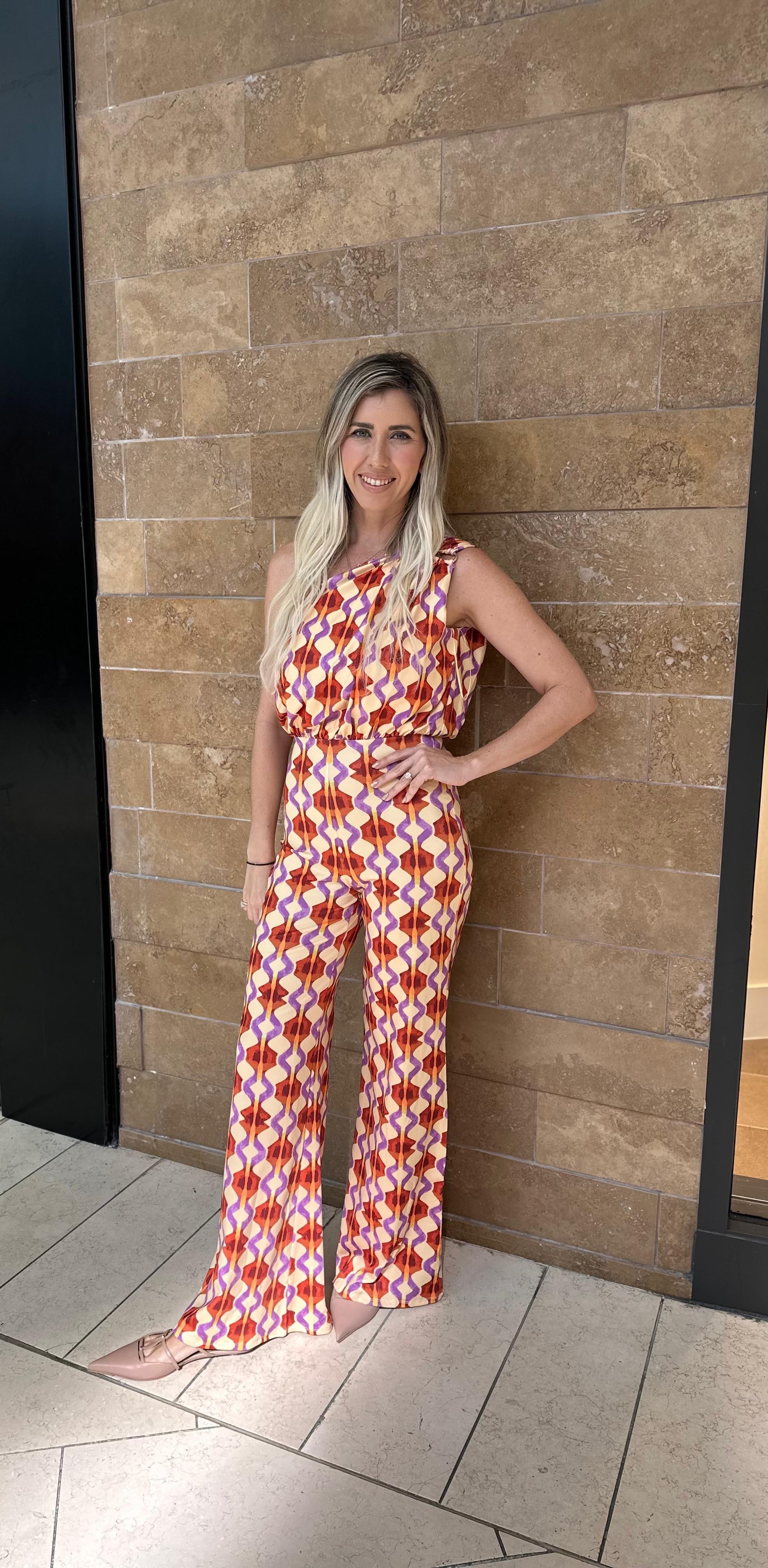 Brooch One Shoulder Jumpsuit