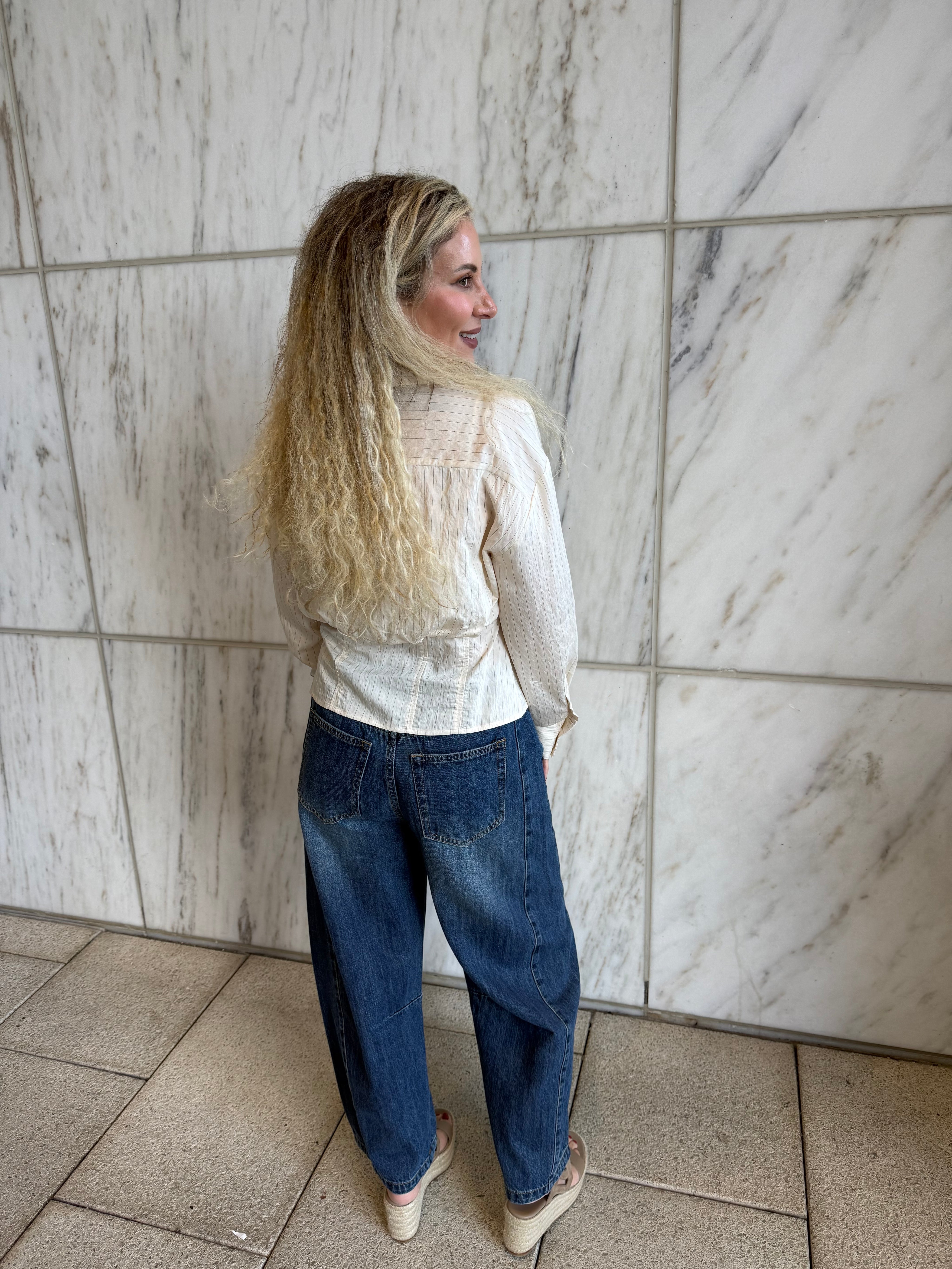 Pinstripe Corset Layered Top