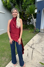 Halter Uneven Tunic Top