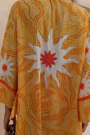 Yellow Sun Kimono with Beading
