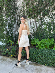 Knotted Flower Bow Mini Dress