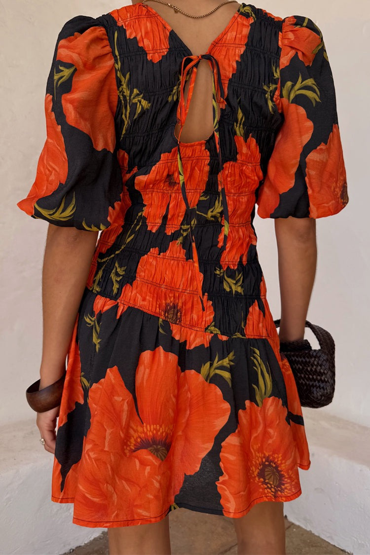 Black Poppy Mini Nara Dress