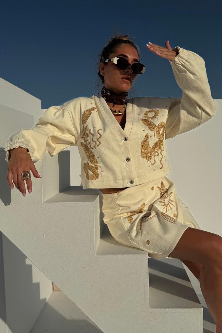 Ecru Cove Raffia Jacket