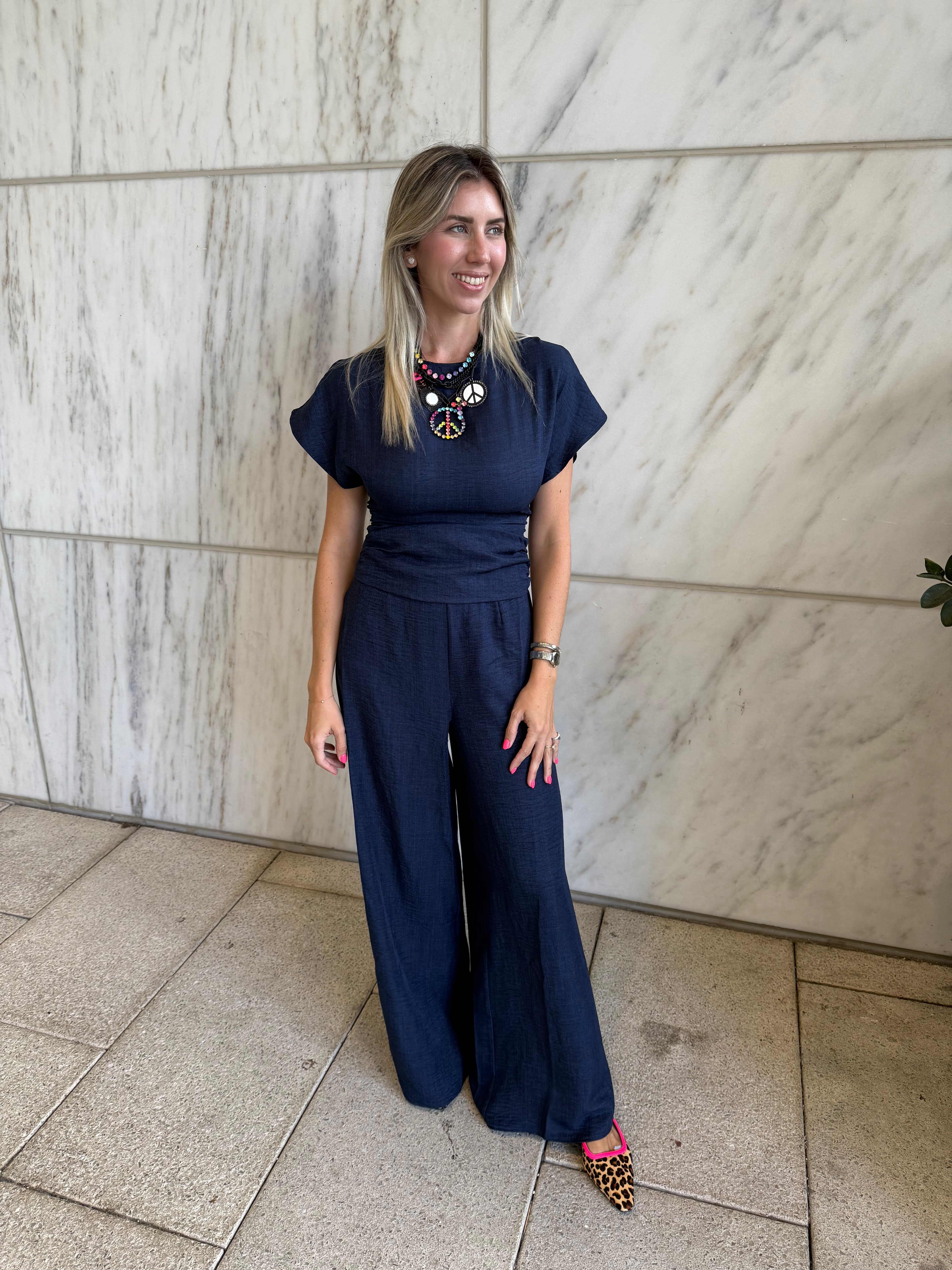 Short Sleeve Open Back Jumpsuit