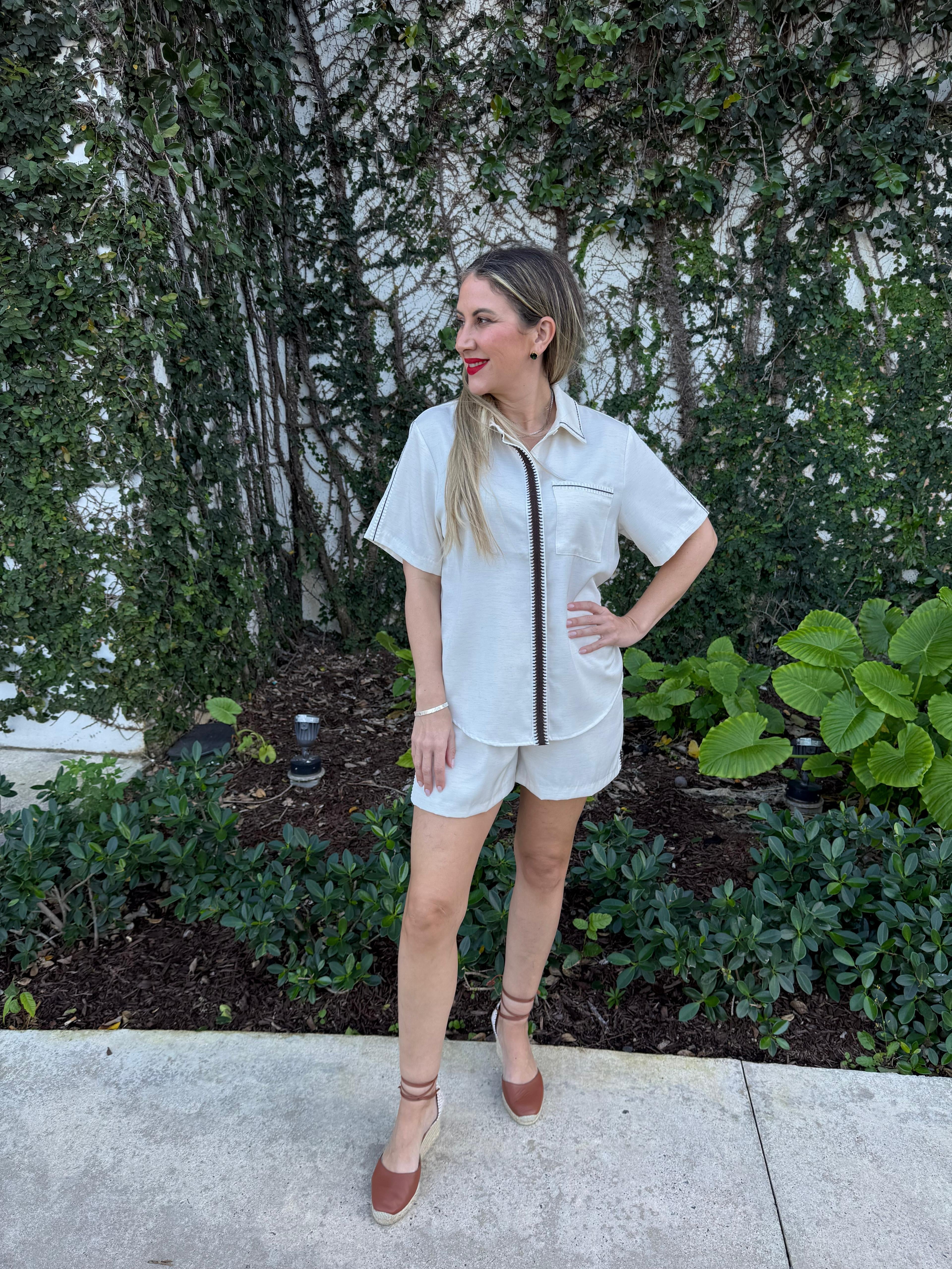 Embroidery Sleeve Top & Short