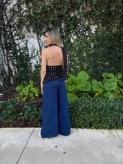 Polka Dot Halter Scarf Top