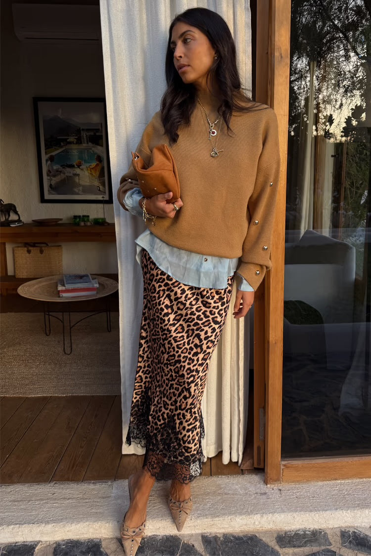 Tan Stud Evie Knit Jumper