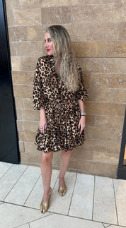 Dolman Sleeve Tie Waist Mini Dress