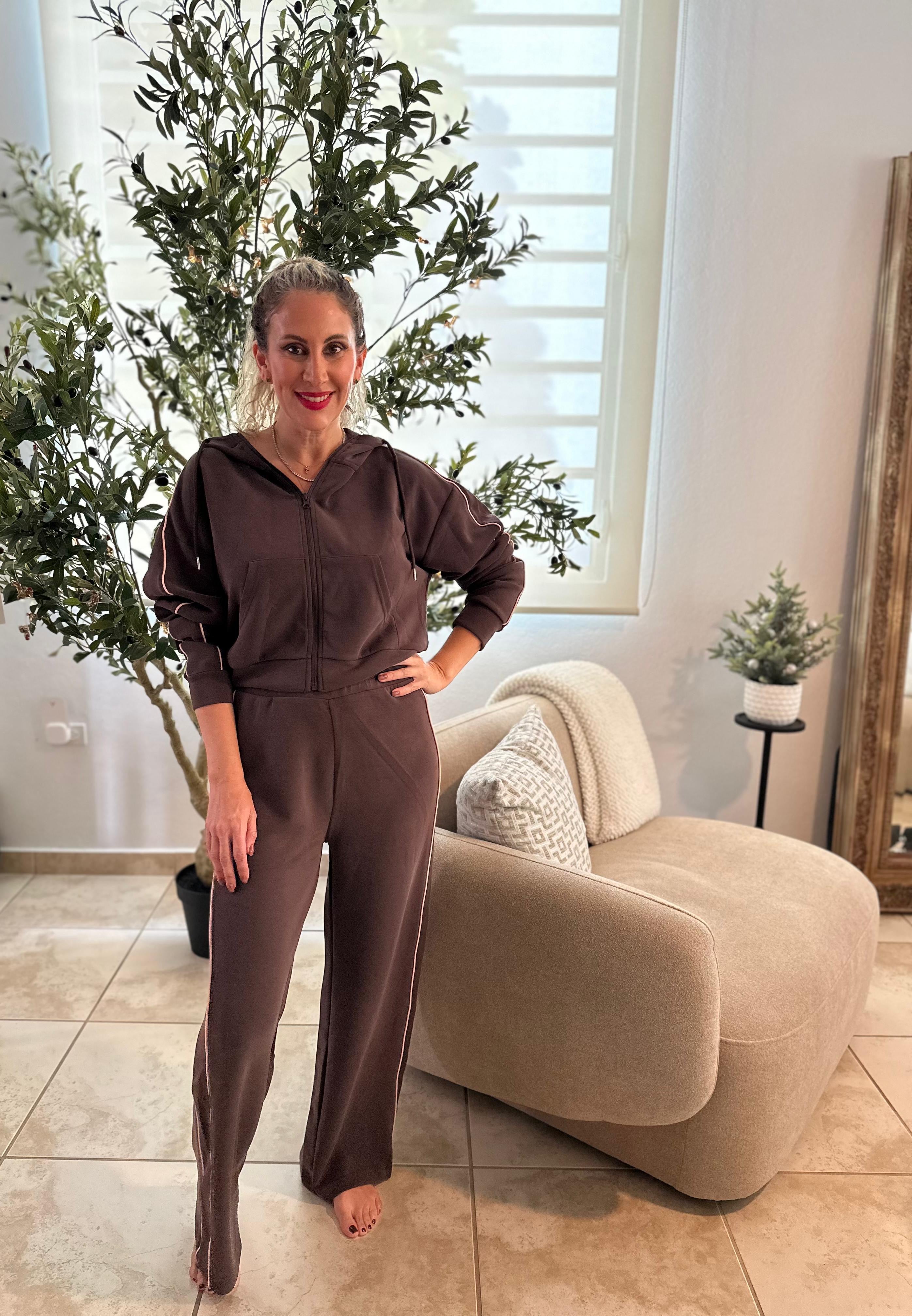 Soft Wide Leg Pants with Side Piping