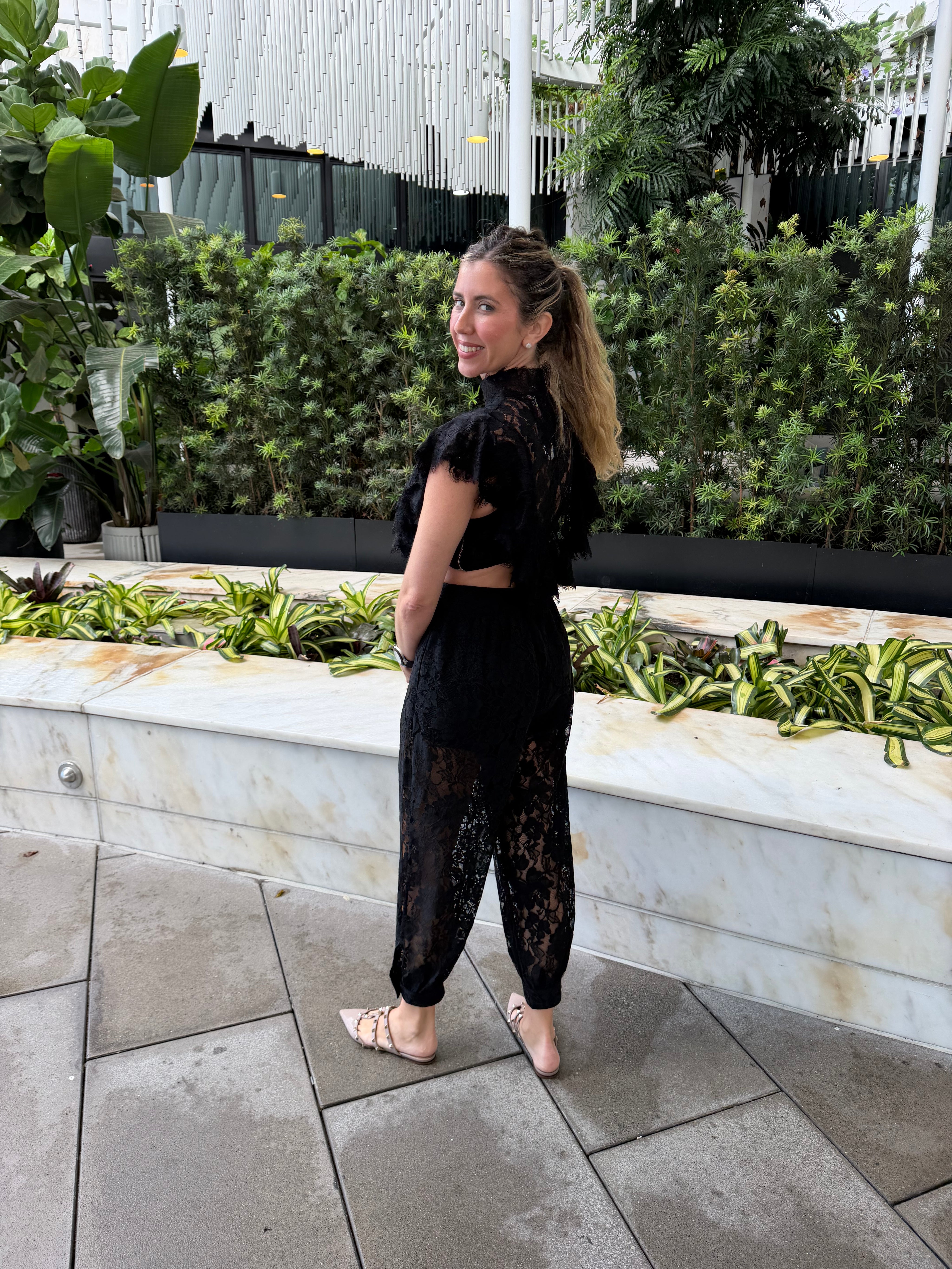 Lace Palazzo Pant Set