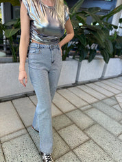 Rhinestones Studs Denim Jeans