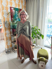 Poly Silk Drawstring Tunic Top