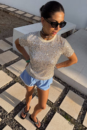 Silver Sequin T Shirt