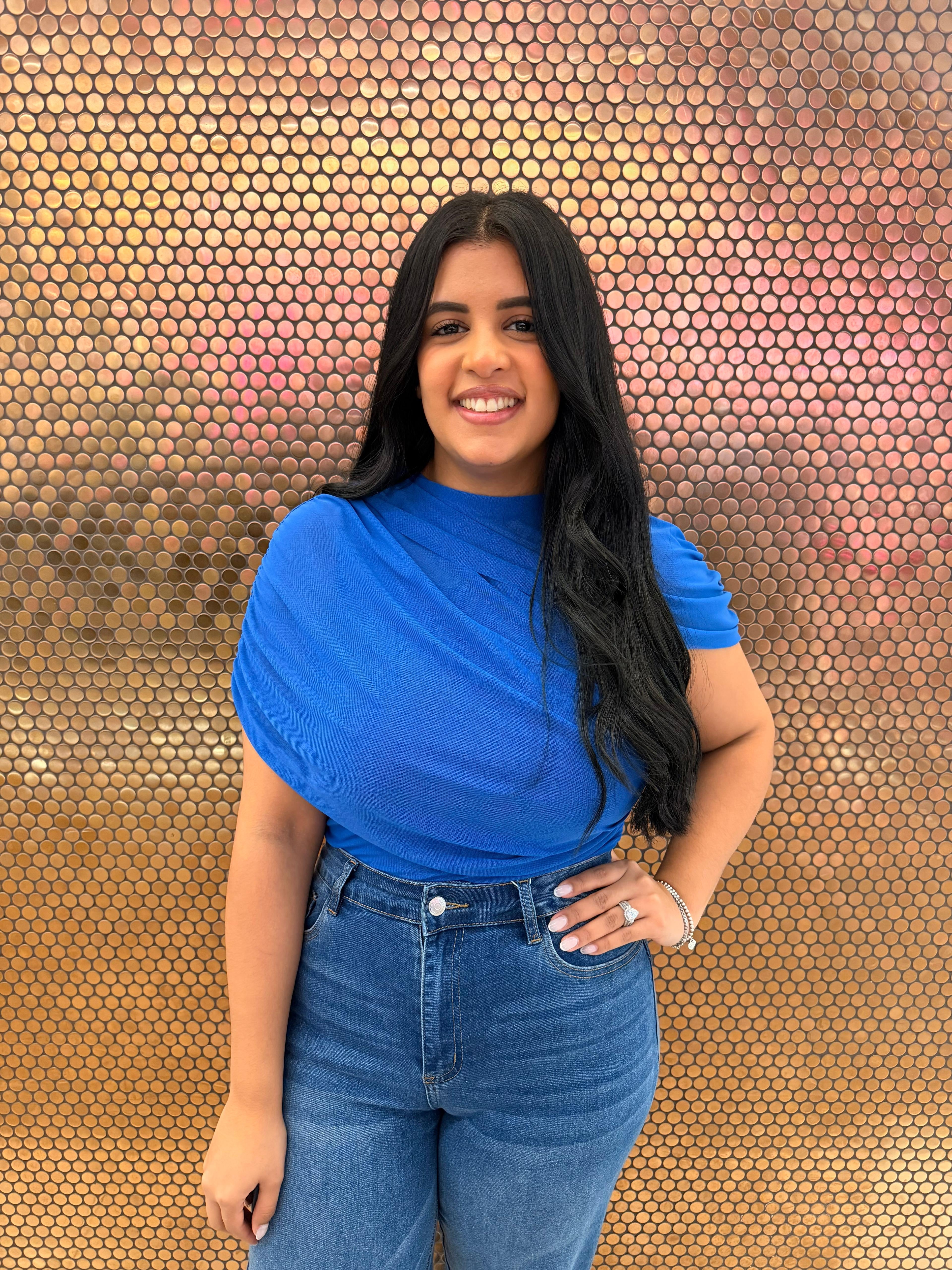 Mesh Mock Neck Slv Top