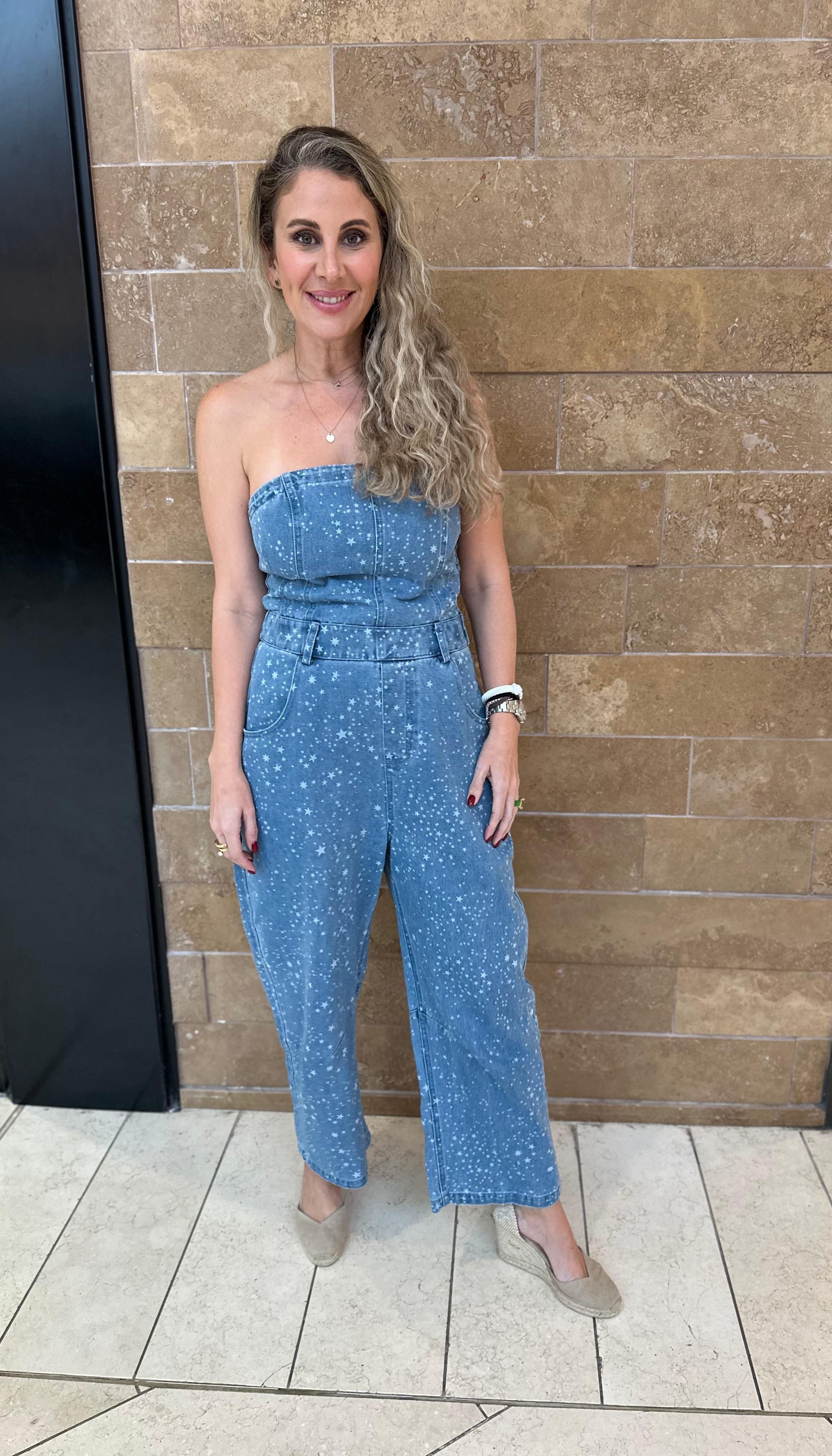 Twill Strapless Barrel Jumpsuit