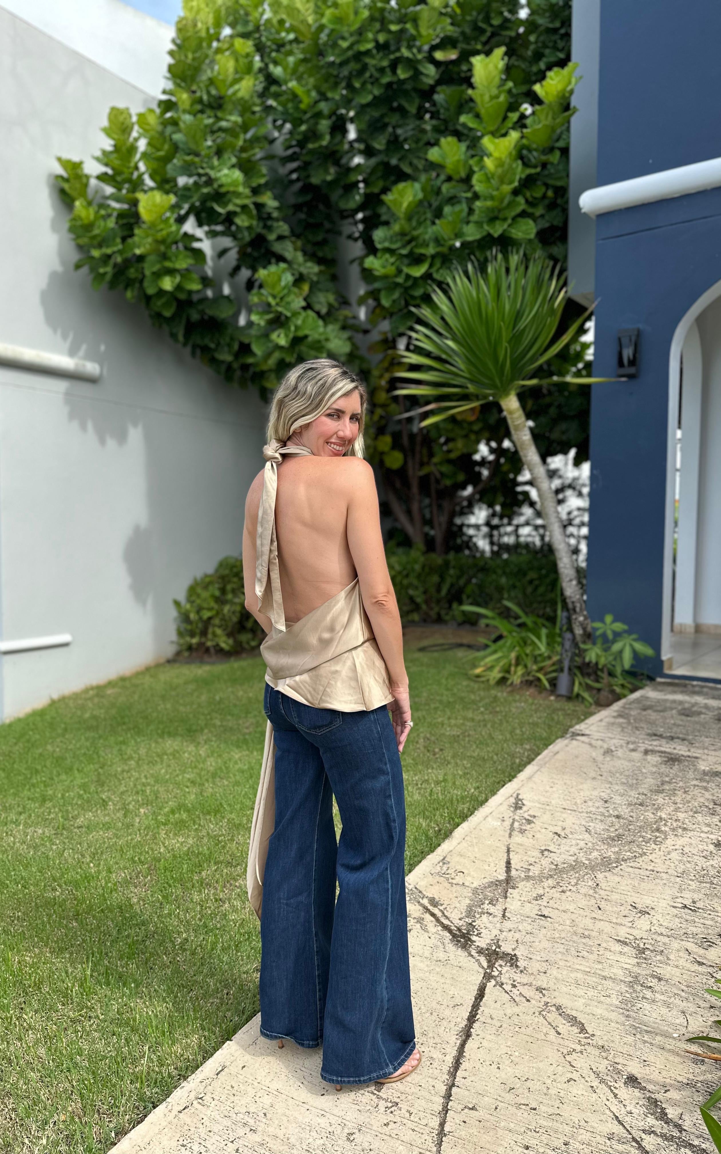 Halter Uneven Tunic Top