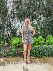 Zebra Denim Vest & Short Set