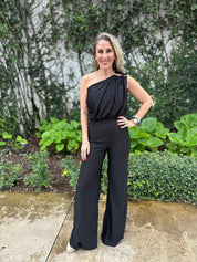 Brooch One Shoulder Jumpsuit