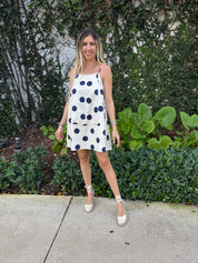 Polka Dot Tie Straps Mini Dress