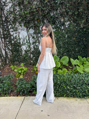 Front Cut Pleated Top & Pants