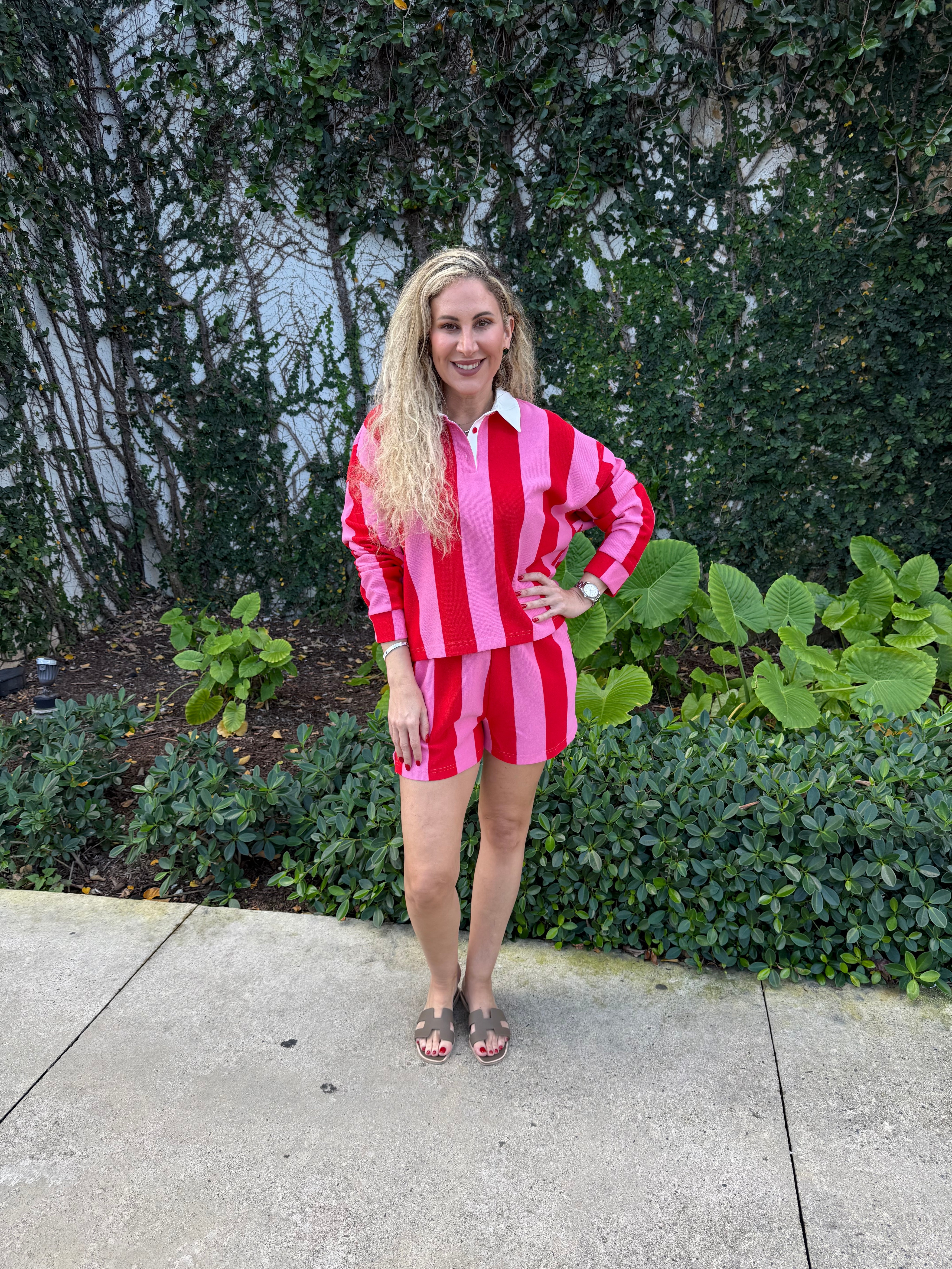 Color Block Stripped Top & Short