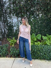 Asymmetrical Mesh Cape Top