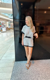 Stripe Sleeve Top & Short