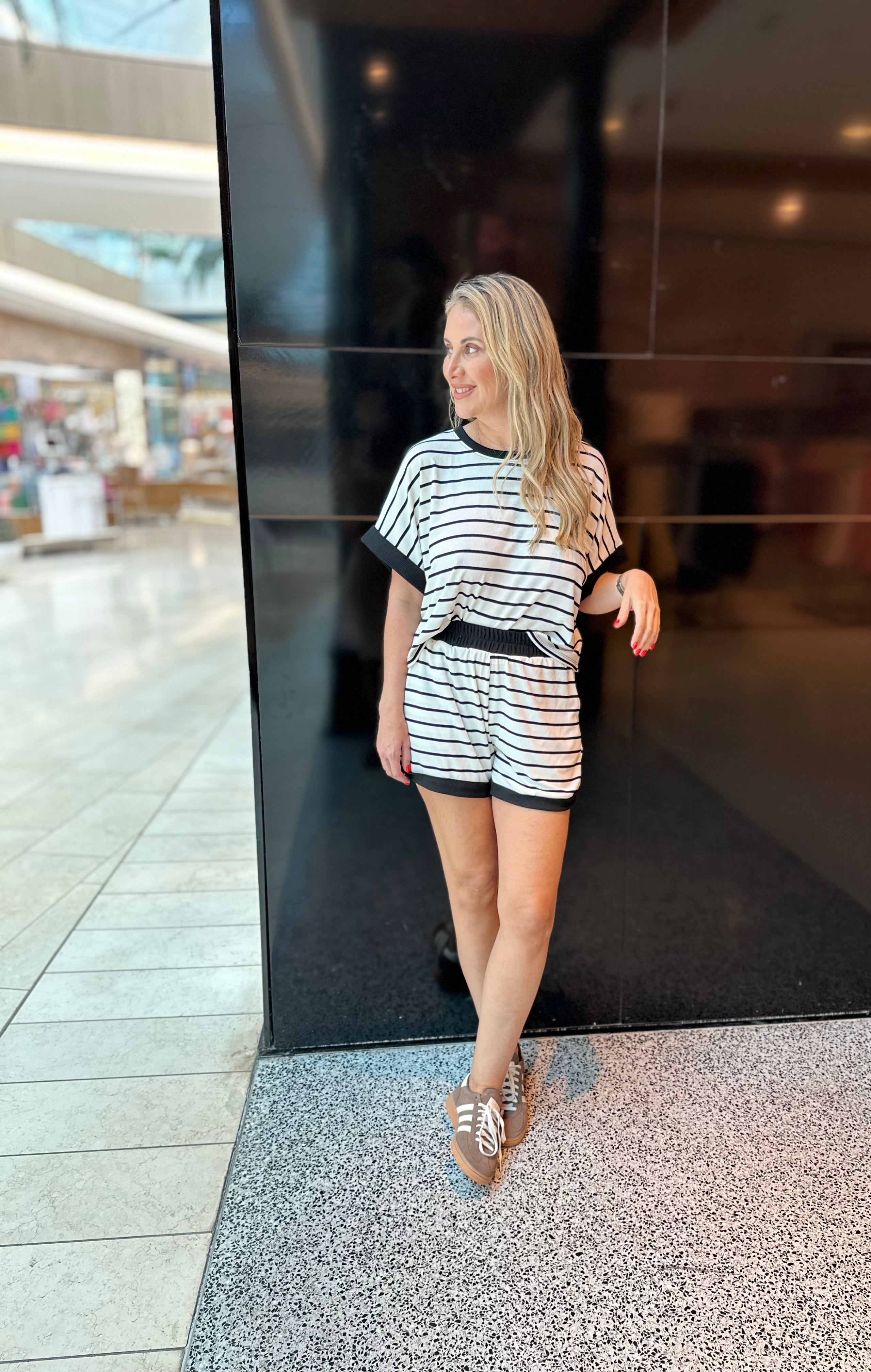 Stripe Sleeve Top & Short