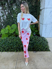 Diamonte Heart Boob T-Shirt