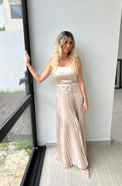 Sleeveless Pleated Maxi Dress